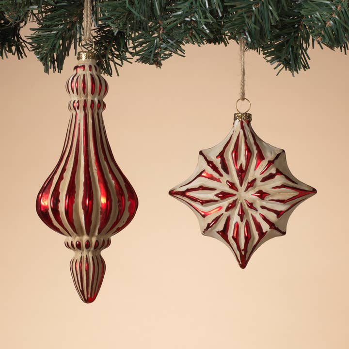 Promos 7.5"H Glass Ornament, 2 Asst for wholesale by The Gerson Companies