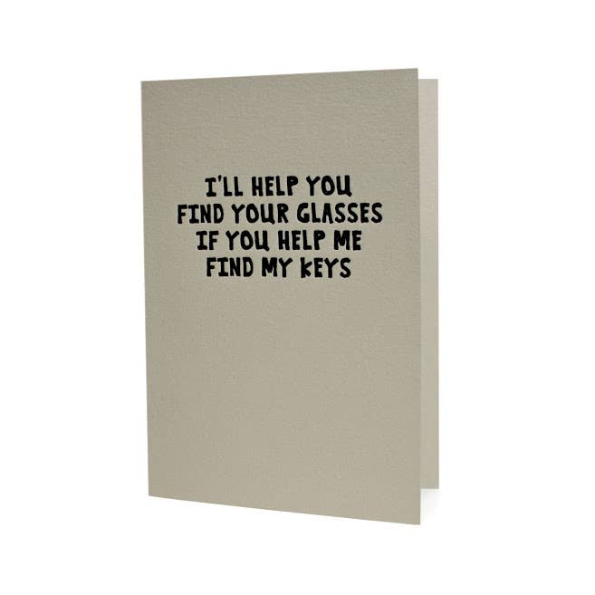Hat Wig Glove Co. - Wholesale Everyday Greeting Card - Help Me Find My Keys Letterpress Card