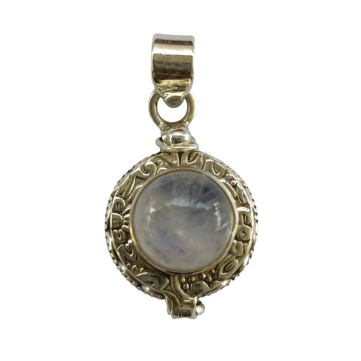 Poison Pendant Rainbow Moonstone Silver Handmade Pendant for wholesale by SILVER CAVE
