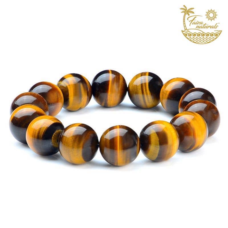 Faiza Naturals - Vendita all'ingrosso Bracciale con perline - Braccialetti con cristalli di Occhio di Tigre lucidati a mano, naturali1