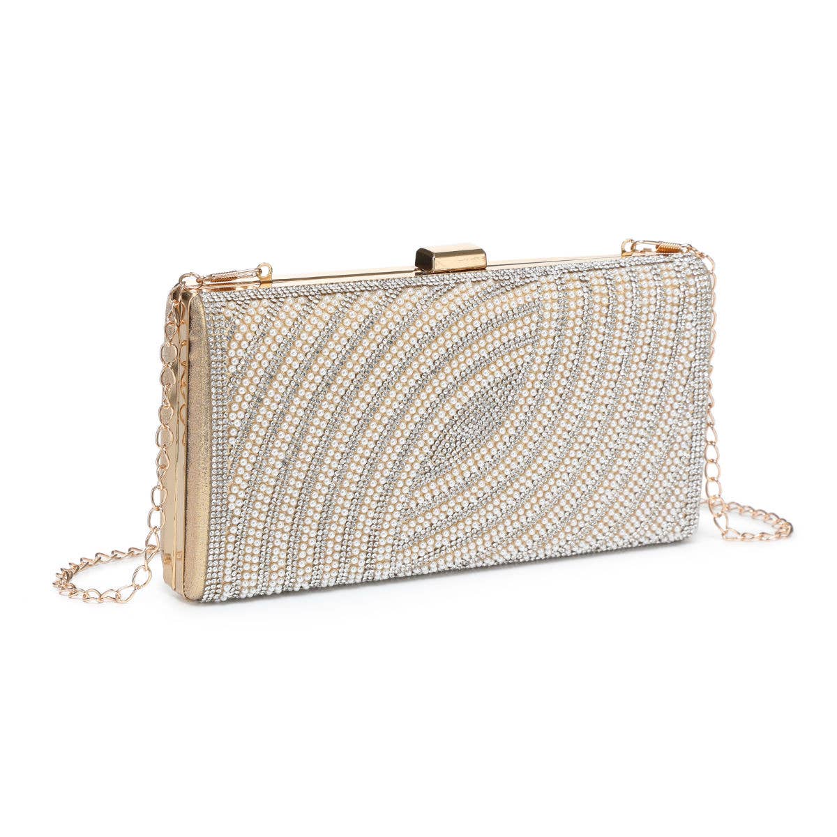 Papaya Fashion Ltd - Wholesale Clutch Bag - Women's - 1116-Single side diamante bag with pearls on the front4