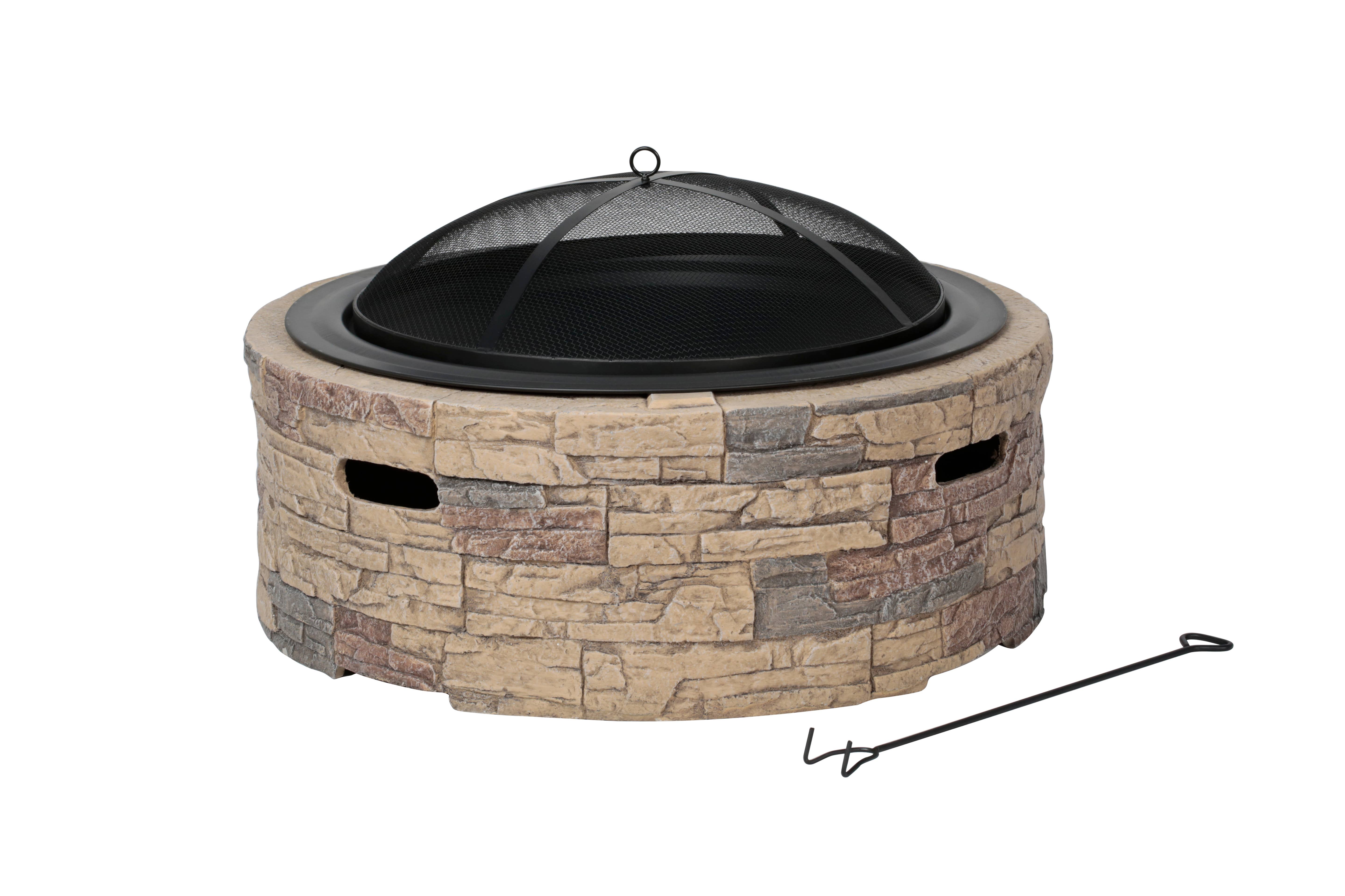 SHINERICH - Wholesale Fire Pit - Heatmaxx 35” Cast Stone Fire Pit2