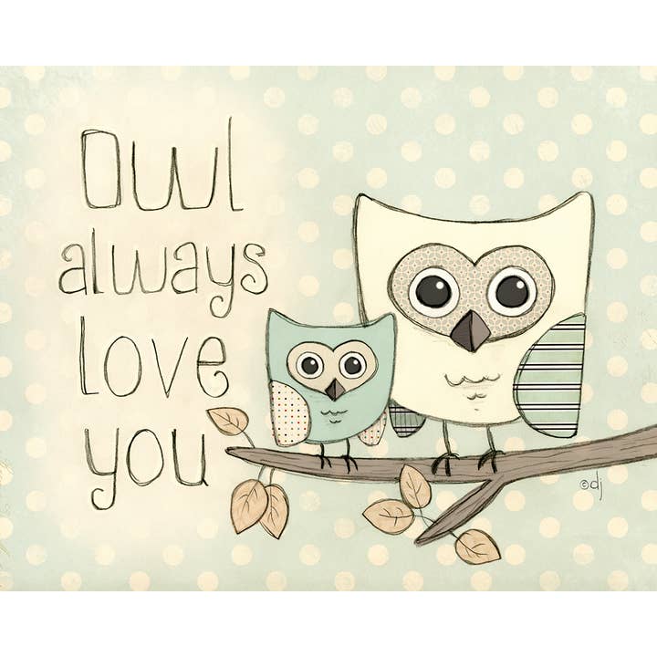 Owl Always Love You (Blue) for wholesale by Paper Lion Art