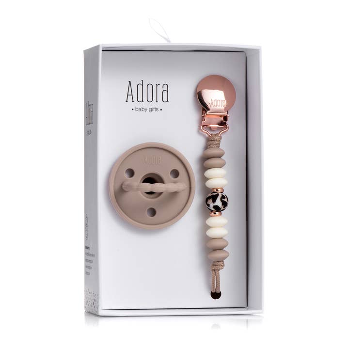 Adora Baby Gifts - Wholesale Pacifier Clip - Baby - Classic Saddle Leopard Pacifier Clip Set