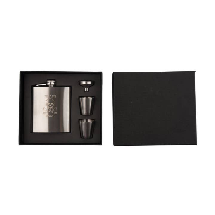 Beachcombers - Wholesale Flask - SALE Pirate's Booty Metal Flask & Cup Set0