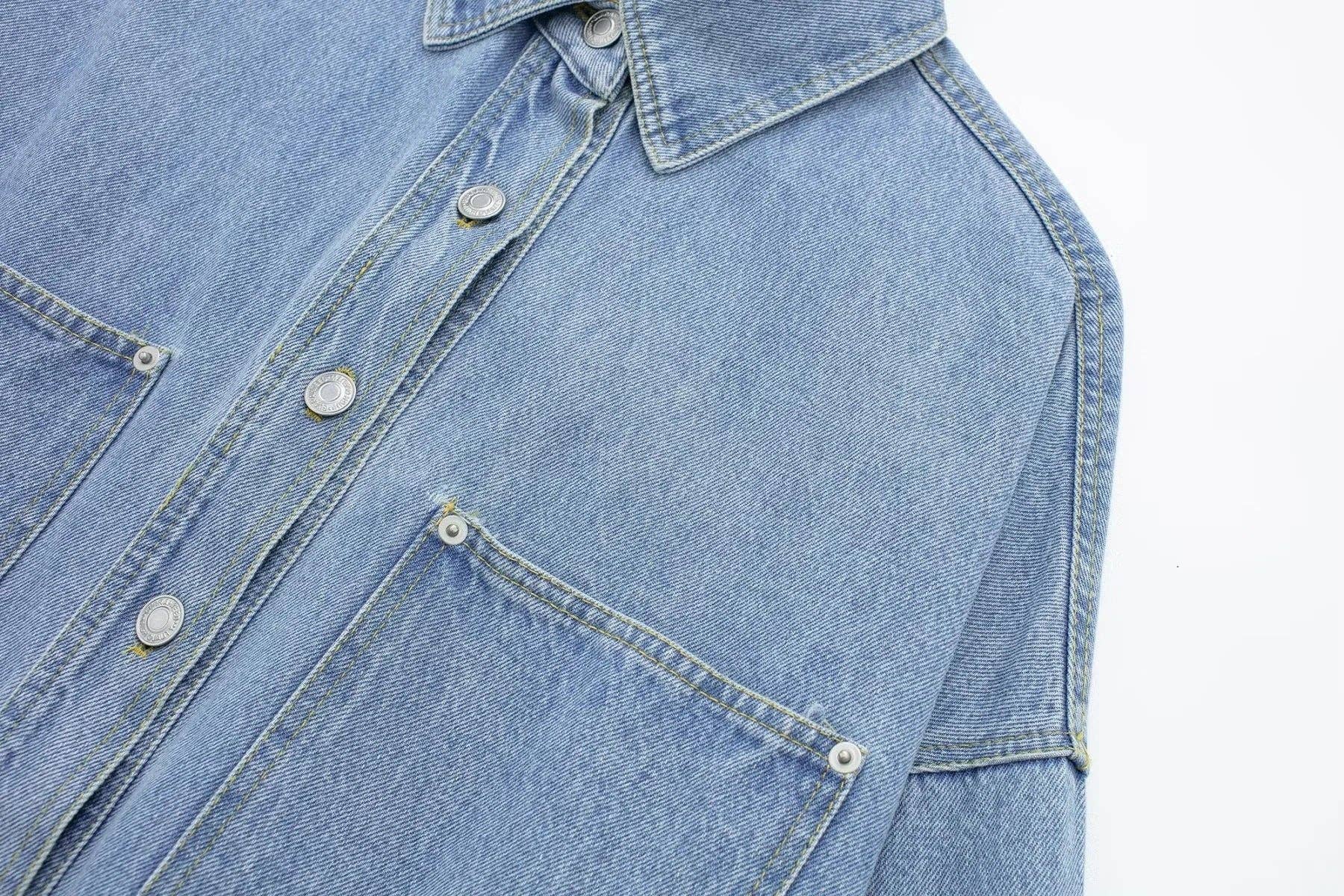 As Shown European Summer Denim Shirt Jacket  Chic  Cool for wholesale on Faire8