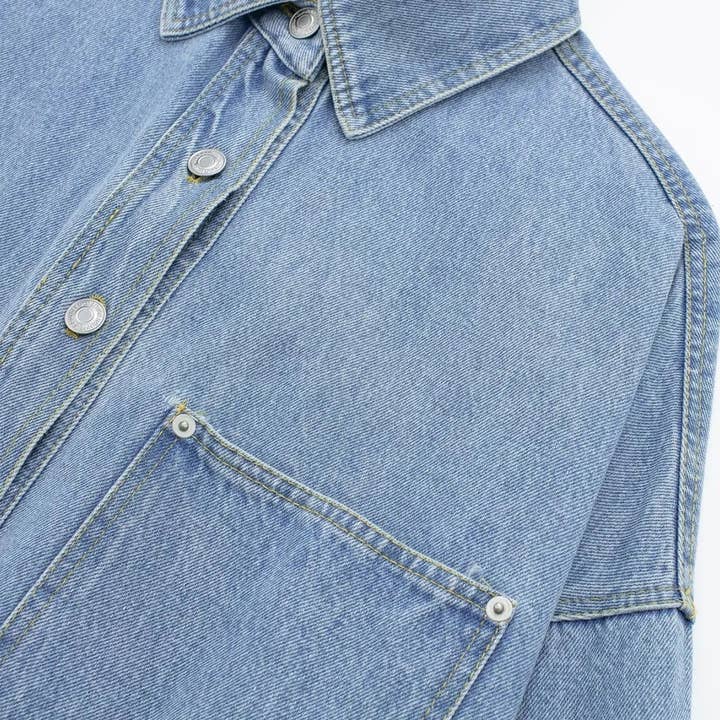 As Shown European Summer Denim Shirt Jacket Chic Cool for wholesale on Faire8