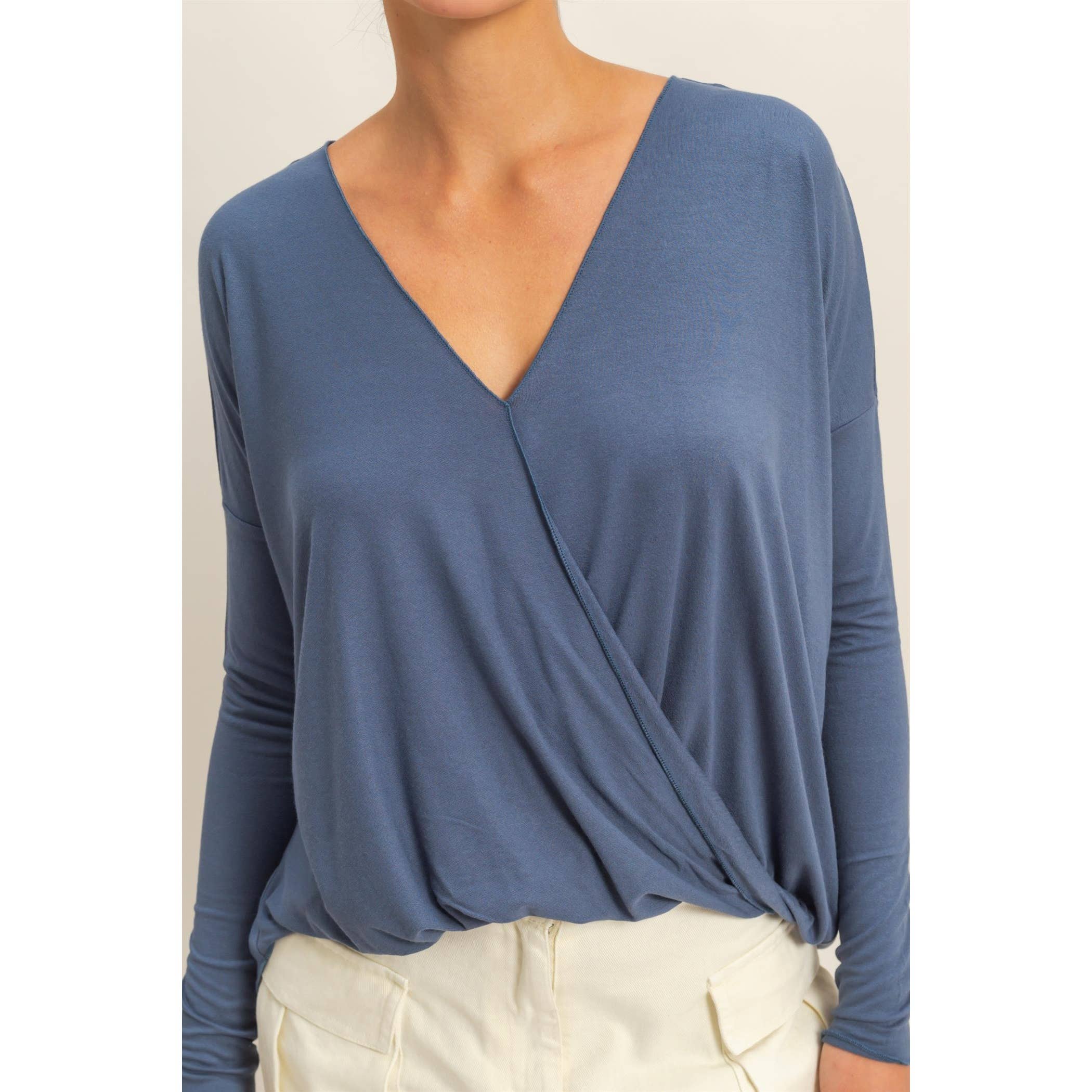 Double Zero - Vendita all'ingrosso Camicia - Donna - Top a maniche lunghe drappeggiato6