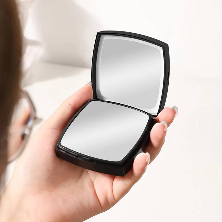 J&V TEXTILES - Wholesale Compact Mirror - Black - 1x/3x Magnifiying Rechargeble LED Compact Makeup Mirror11