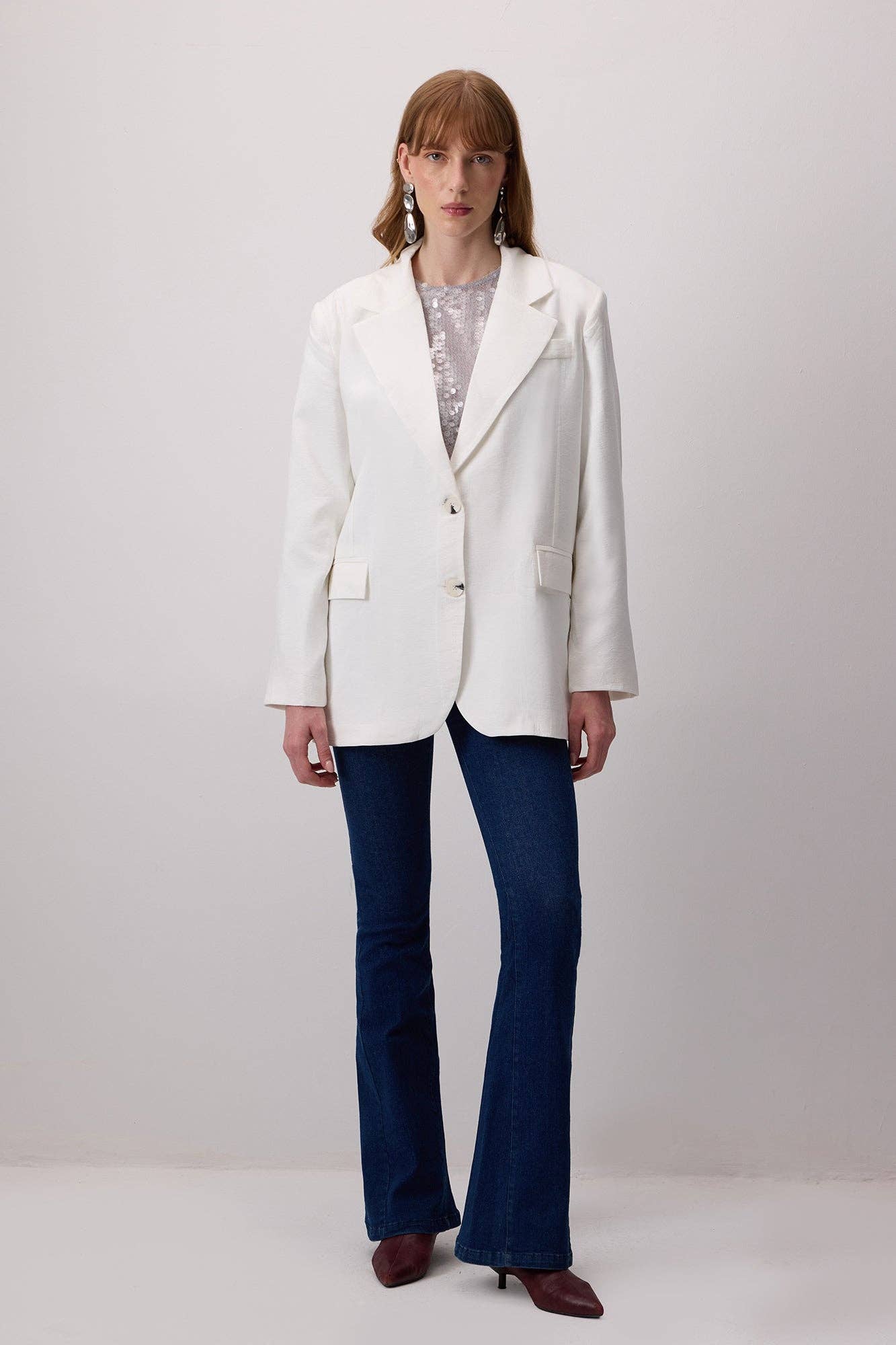 Ecru DOUBLE-SLIT MODAL JACKET for wholesale on Faire0