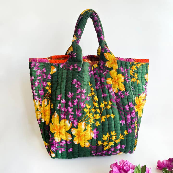 Kantha Vagabond Tote Bag for wholesale by WorldFinds