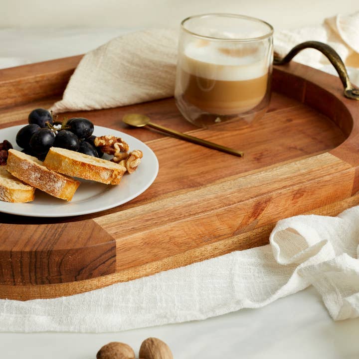 What a Host Home – wholesale Serving tray – Lyon Wood Oval Serving Tray With Handles2