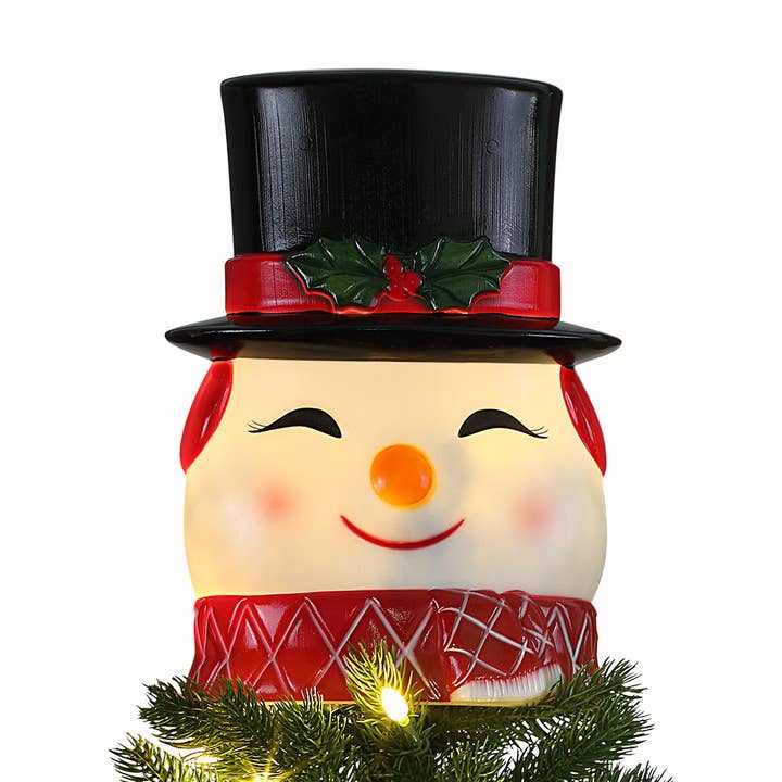 Décoration d'arbre éclairée par moulage par soufflage, 12 po - Snowman pour la vente par Mr. Christmas