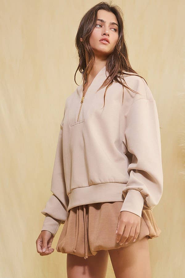 BUCKETLIST INC - Wholesale Sweatshirt - Women's - IT2154 Half Zip-up Scuba Sweatshirts52