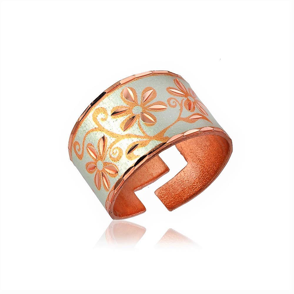 COPPER ARTS INC. - Wholesale Cocktail/Statement Ring - RN 09SP Handcrafted Silver Flower Rings