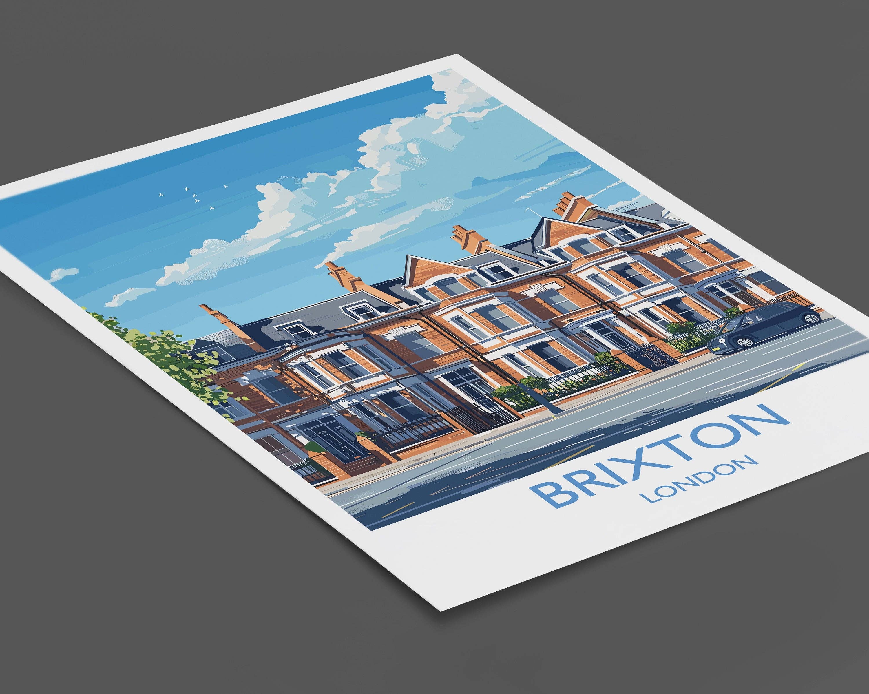 NQ Media Designs - Wholesale Art Print - Brixton Travel Poster, Travel Print of Brixton, London Poster, Brixton Art Gift, London Art Lovers UK Travel Gift5