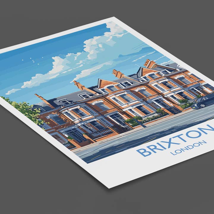 NQ Media Designs - Wholesale Art Print - Brixton Travel Poster, Travel Print of Brixton, London Poster, Brixton Art Gift, London Art Lovers UK Travel Gift5