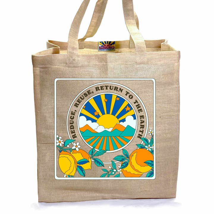 Stock Reduce, Reuse, Return to the Earth Shopping Bag for wholesale by Stardust Sustainables