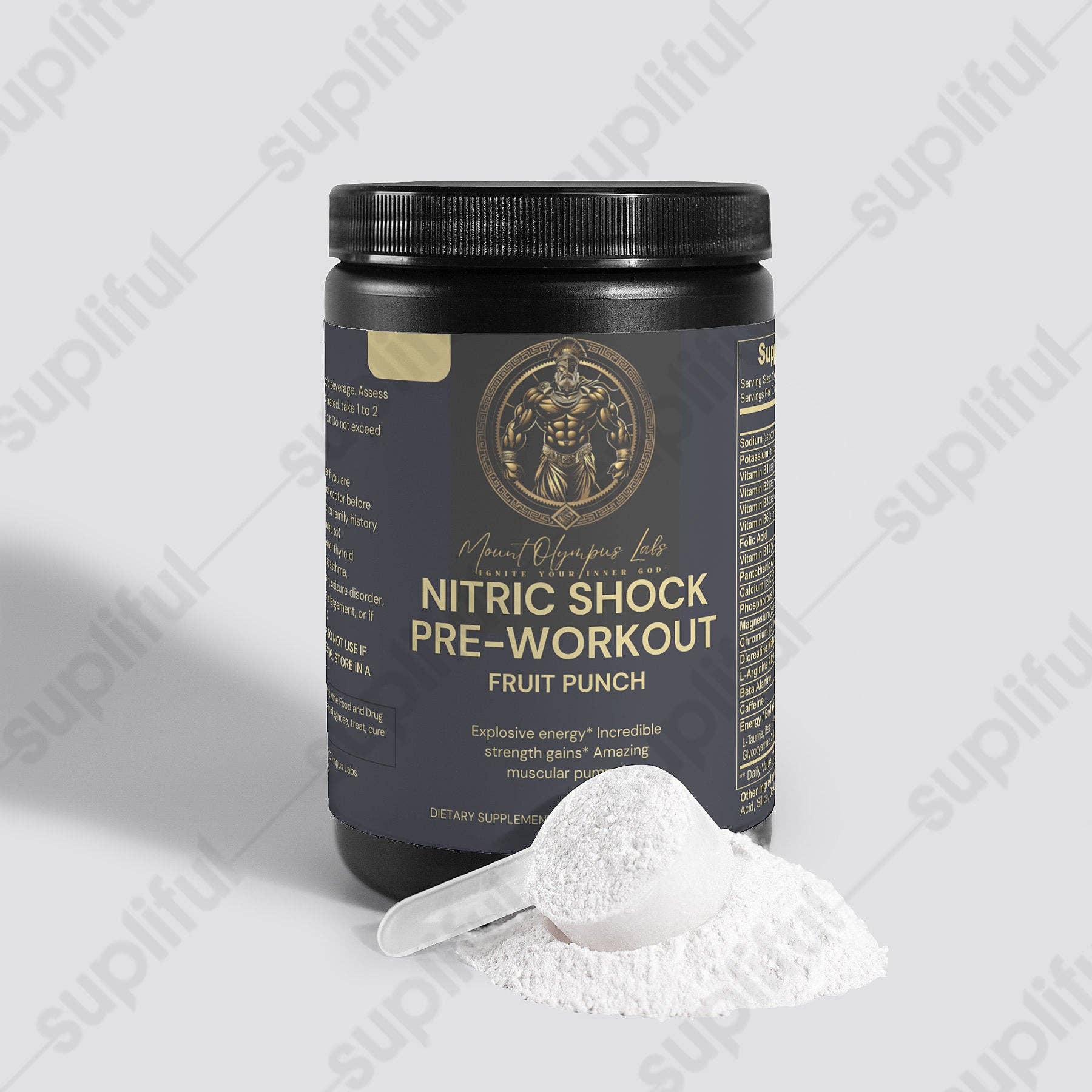 Mount Olympus Labs – Großhandel Protein-/Superfood-Pulver – Nitric Shock Pre-Workout Pulver (Fruit Punch)1