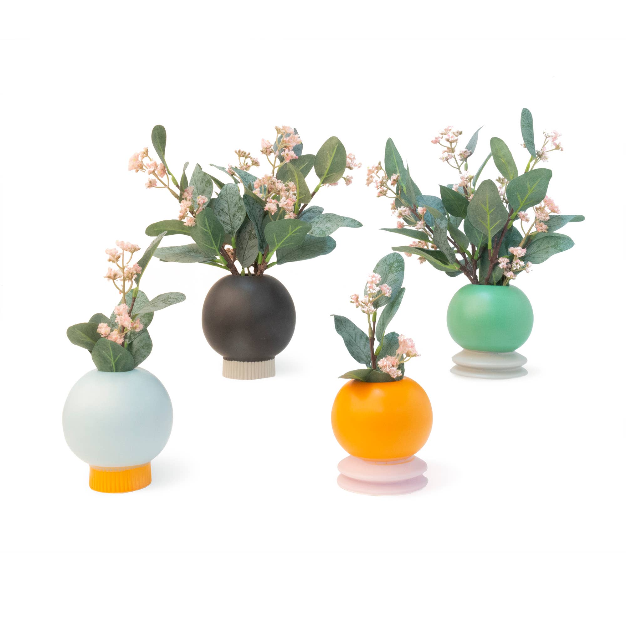 Helio Ferretti - Wholesale Vase - CERAMIC VASE MEDIUM GREEN BALL - HAND PAINTED HF4