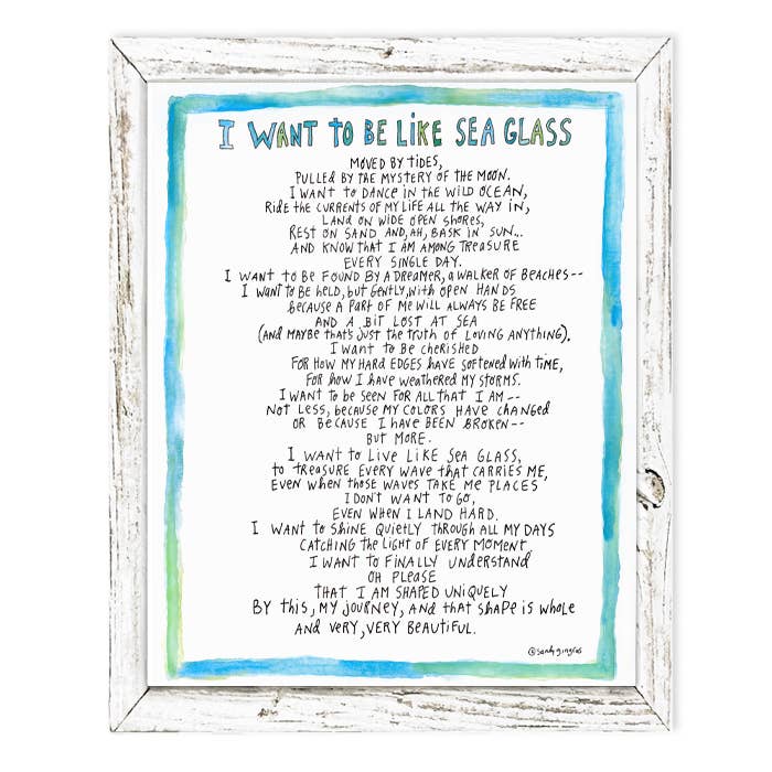 'I Want to Be Like Sea Glass' van Sandy Gingras - Shelf Art voor wholesale door Sweet Gumball Inc.