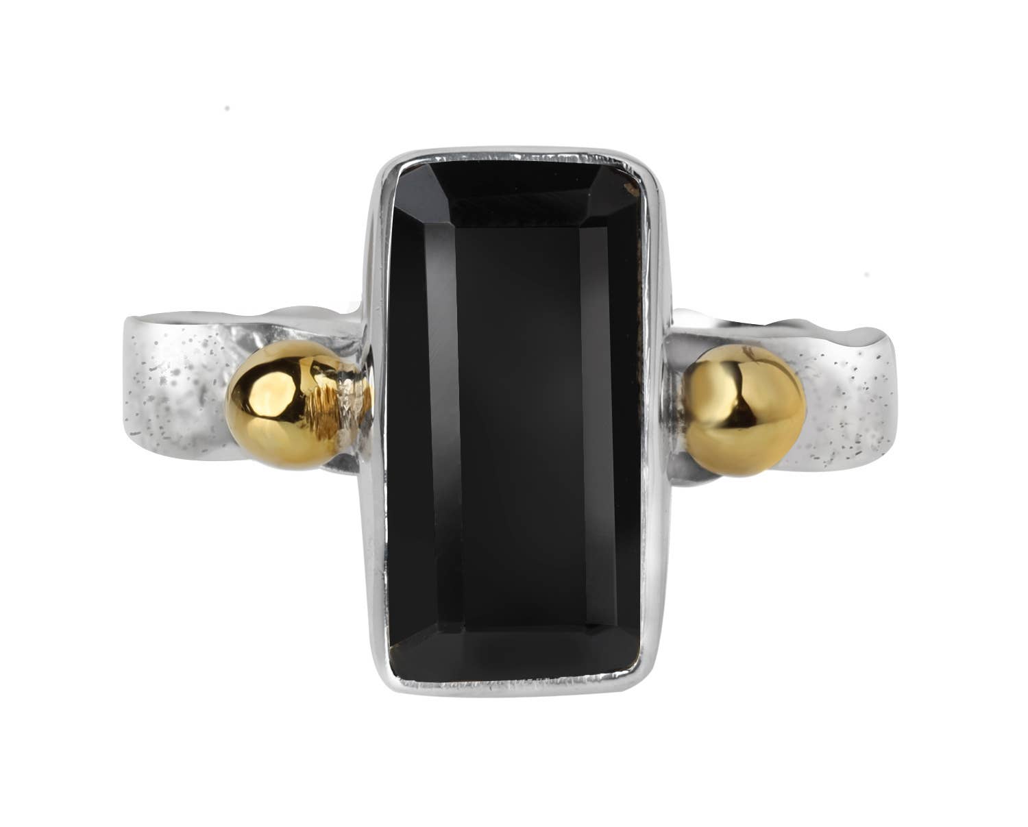 Tiramisu – Anel de cocktail/declaração por atacado – Anel em Prata de Lei Onyx Preto com Latão2