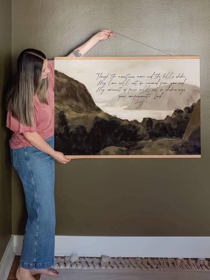 Affiche horizontale : Même si les montagnes bougent pour la vente par Jenessa Wait