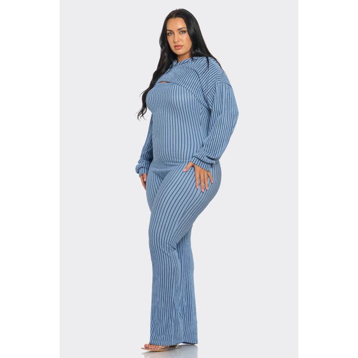 DORCAS - Wholesale Jumpsuit - Women's - Plus Size 2 Piece Strapless Jumpsuit Hoodie2