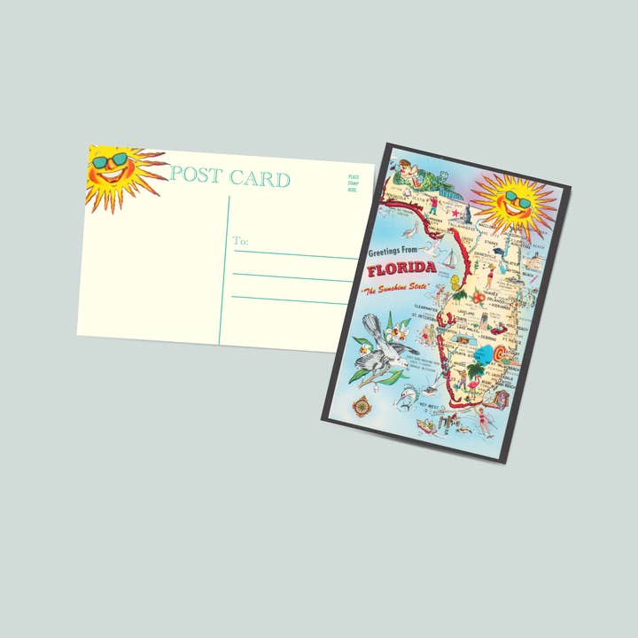 Florida map post card | vintage post card (Copy) for wholesale by Simply Northern