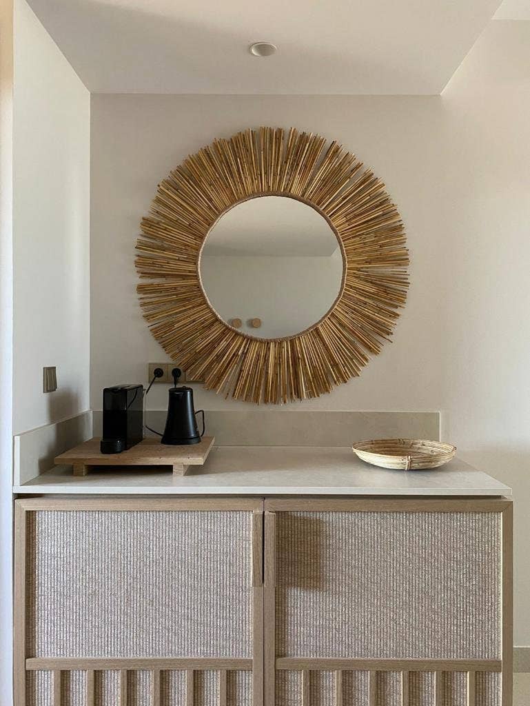 Geometrik Design - Wholesale Wall Stone - Bamboo Mirror Wall Decoration3