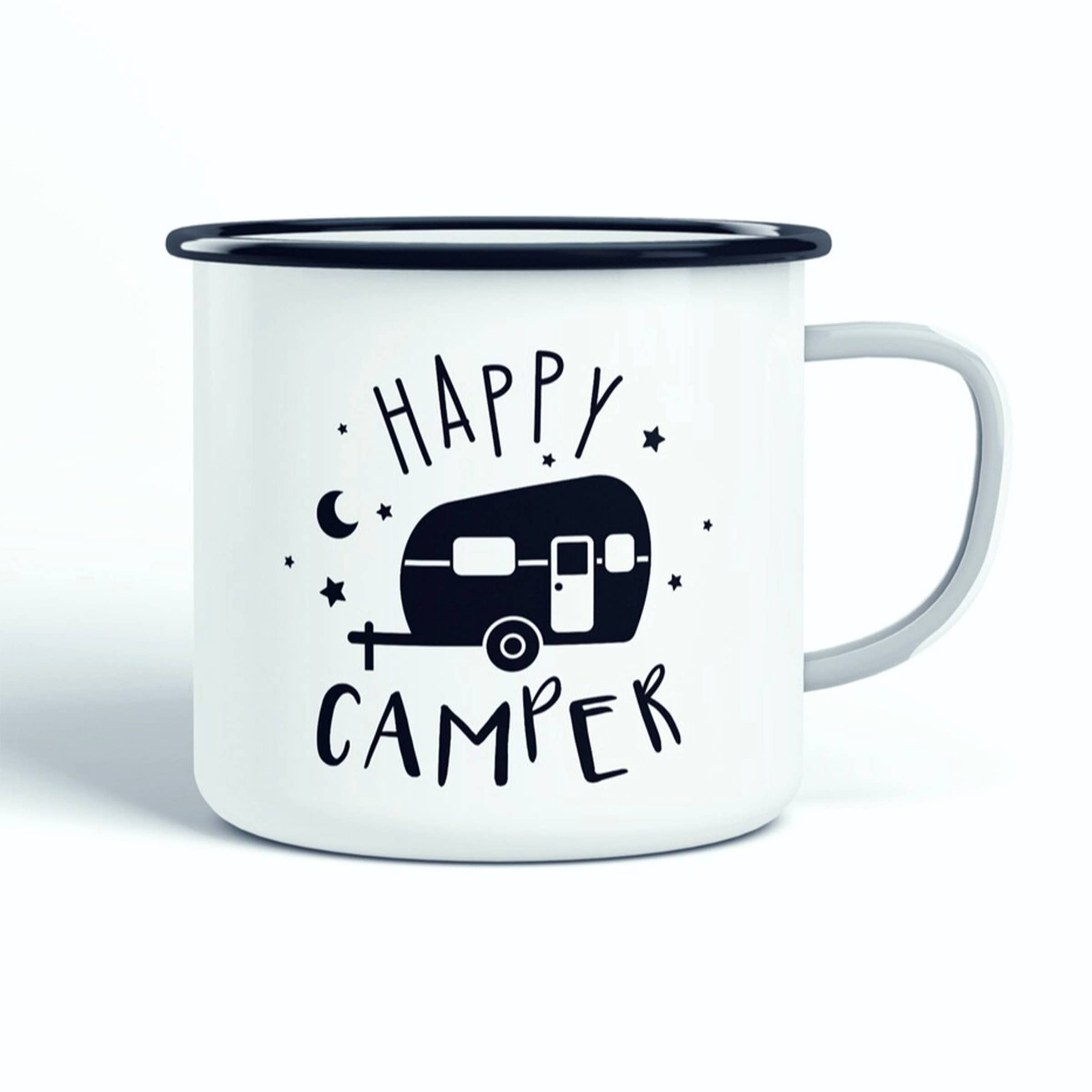 Liane Fried Studio - Wholesale Coffee Mug - CUSTOM Camp Mugs ~ White Enamel 12 oz. Mug6