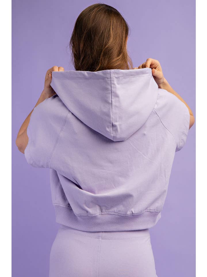 Rae Mode - Wholesale Hoodie - Women's - COTTON LYCRA SHORT SLEEVE HOODIE TOP39