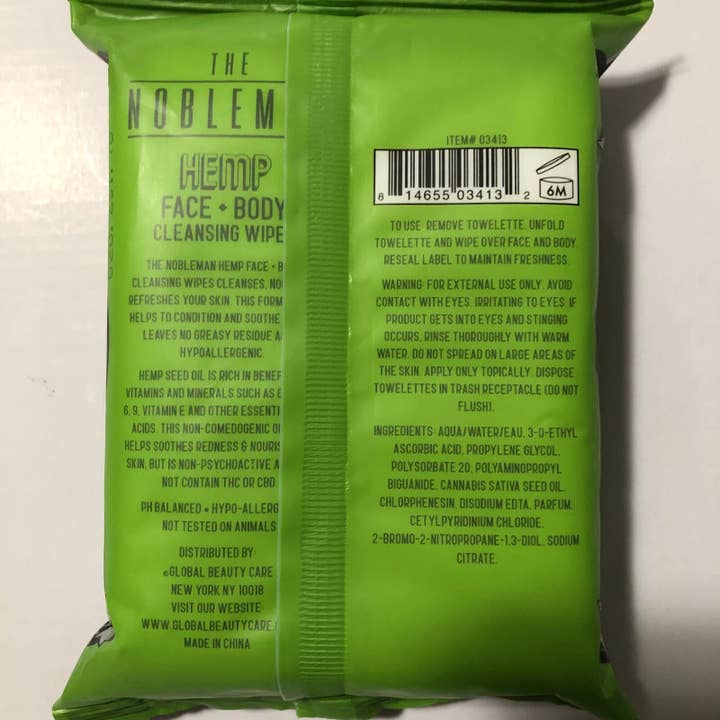 Innovarix - Wholesale Face & Body Wipes - Men's - Men's Cooling Hemp Cleansing Wipes 30CT