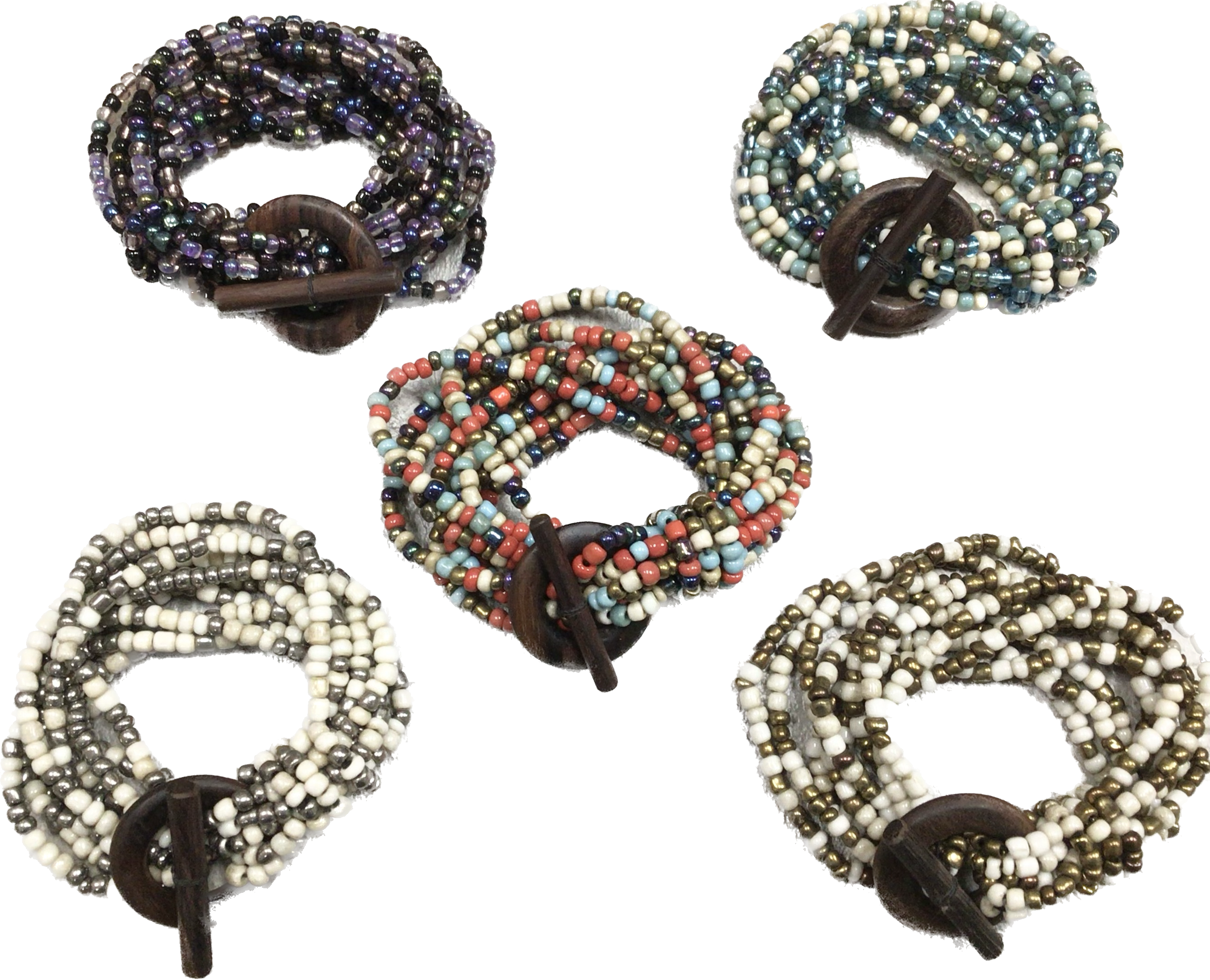 Bamboo Source Tropical Decor – wholesale Pärlarmband – Träspänne Stretch Pärlarmband - Blandade1