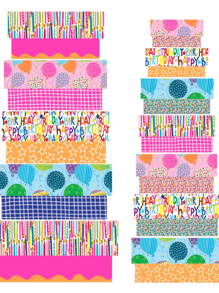Box Nest (12) Rectangular Birthday Vibes for wholesale by Glick