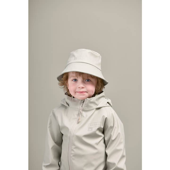 Geothermal Grey PU Kids Bucket Hat for wholesale by Grass & Air