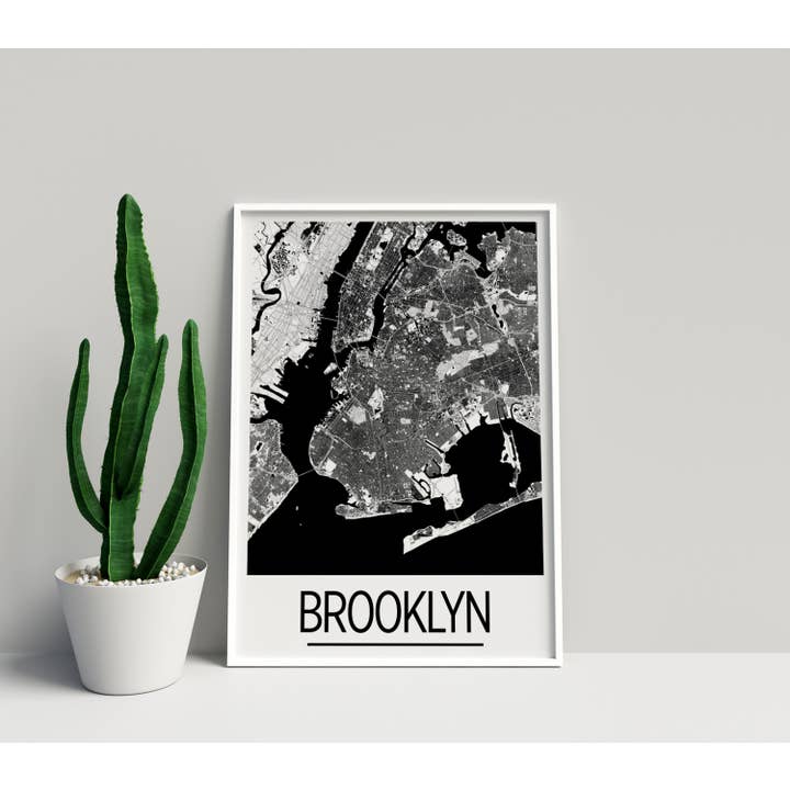 27,9 x 35,6 cm Brooklyn Kartendruck - Art-Deco-Stil für den Großhandel von ILIKEMAPS