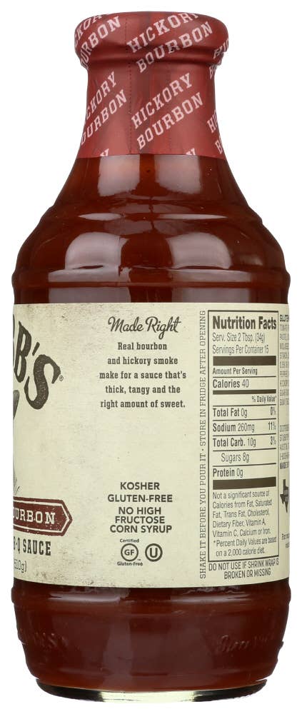 KeHE Distributors, LLC - Wholesale BBQ Sauce - Stubb's Sauce BBQ Hickory Bourbon 18 oz1