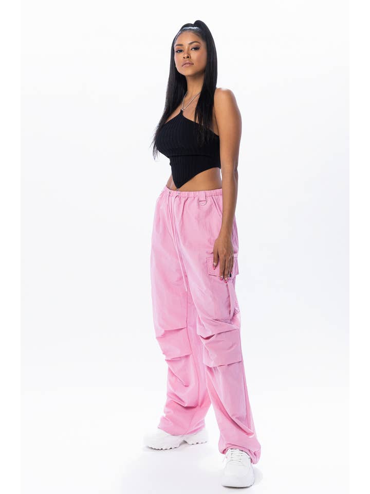 No Vacancy - Wholesale Pants - Women's - Low waist cargo parachute pants12