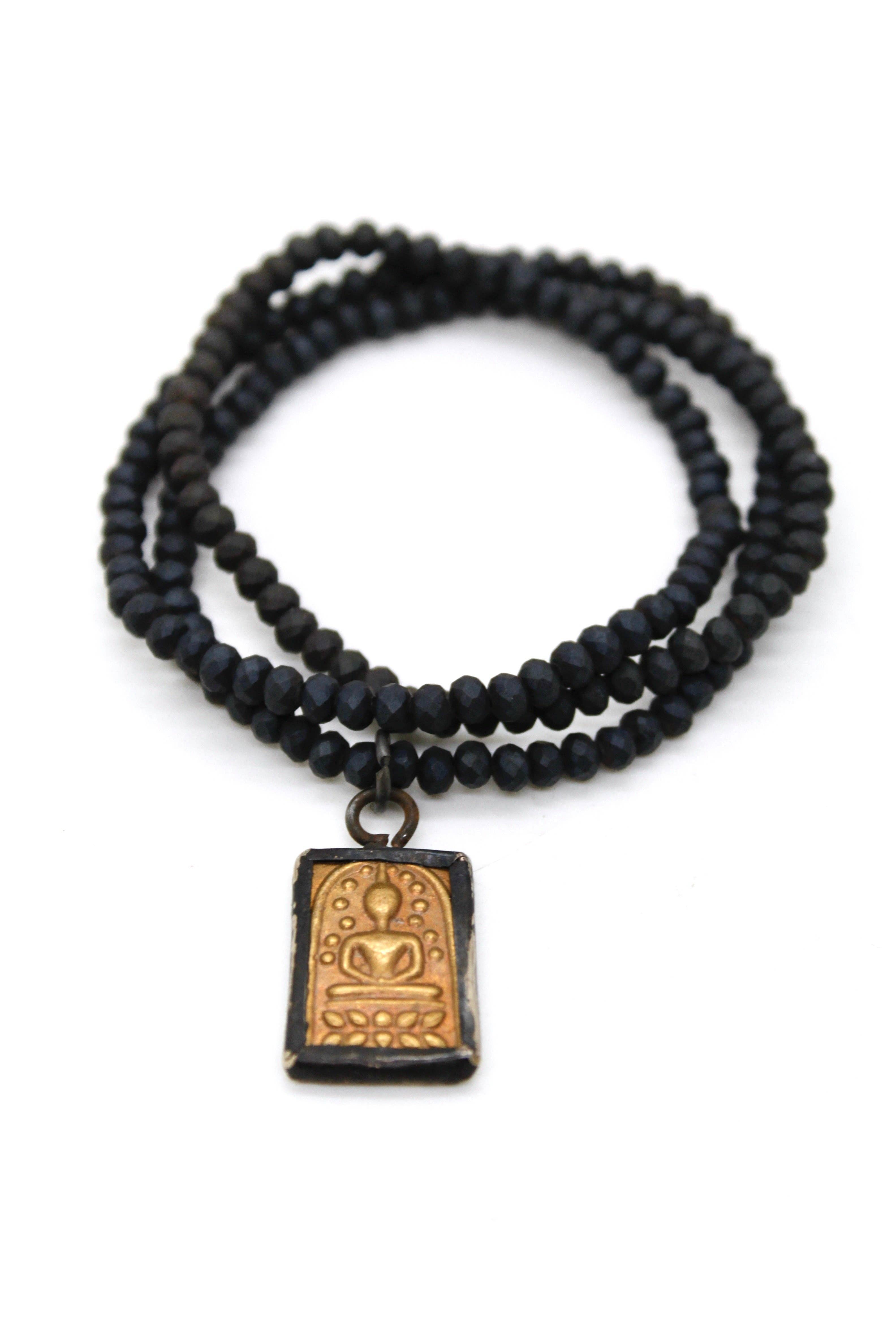 LIZOU - Wholesale Pendant/Charm Necklace - Matte Crystal Necklace with Small Buddha -Buddha Collection-1