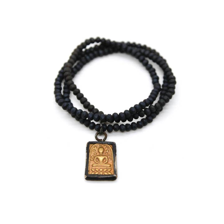 LIZOU - Wholesale Pendant/Charm Necklace - Matte Crystal Necklace with Small Buddha -Buddha Collection-1