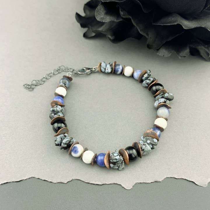 Ready to Ship Balance Bracelet - Obsidian/Sodalite/Howlite for wholesale by LITVA'S Jewelry
