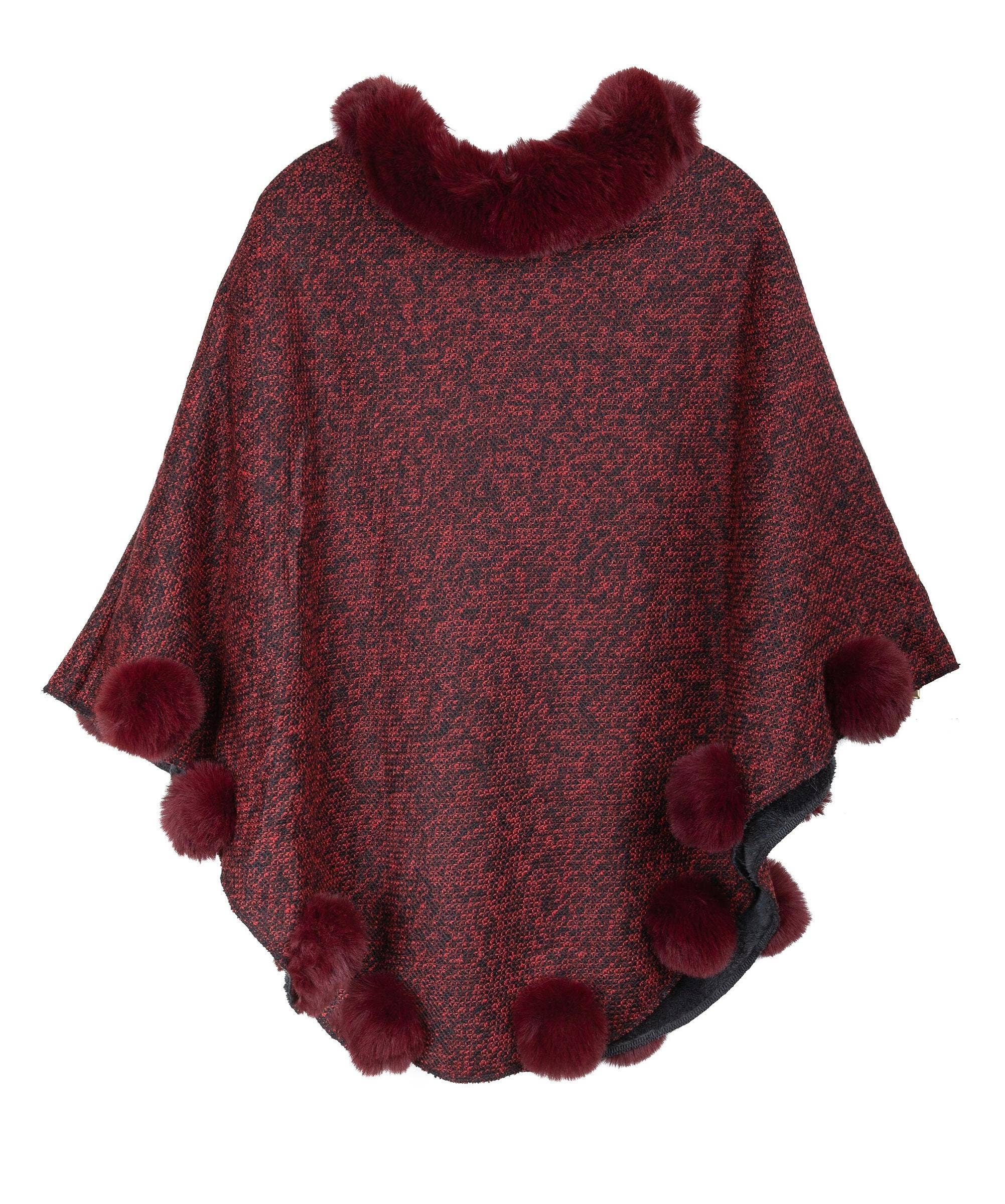 SAACHI - Wholesale Poncho - Dames - Posey Fur Pomponponcho6