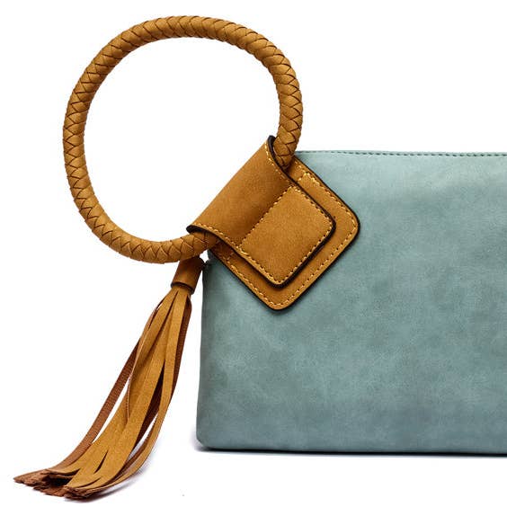 MiMi Wholesale - Wholesale Clutch Bag - Women's - BP204 Fashion Cuff Handle Tassel Wristlet Clutch