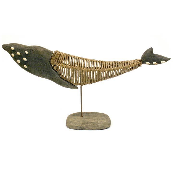 Modern Coastal by Contrast Inc. - Wholesale Decorative Tabletop Object - Pandan Wood Whale
