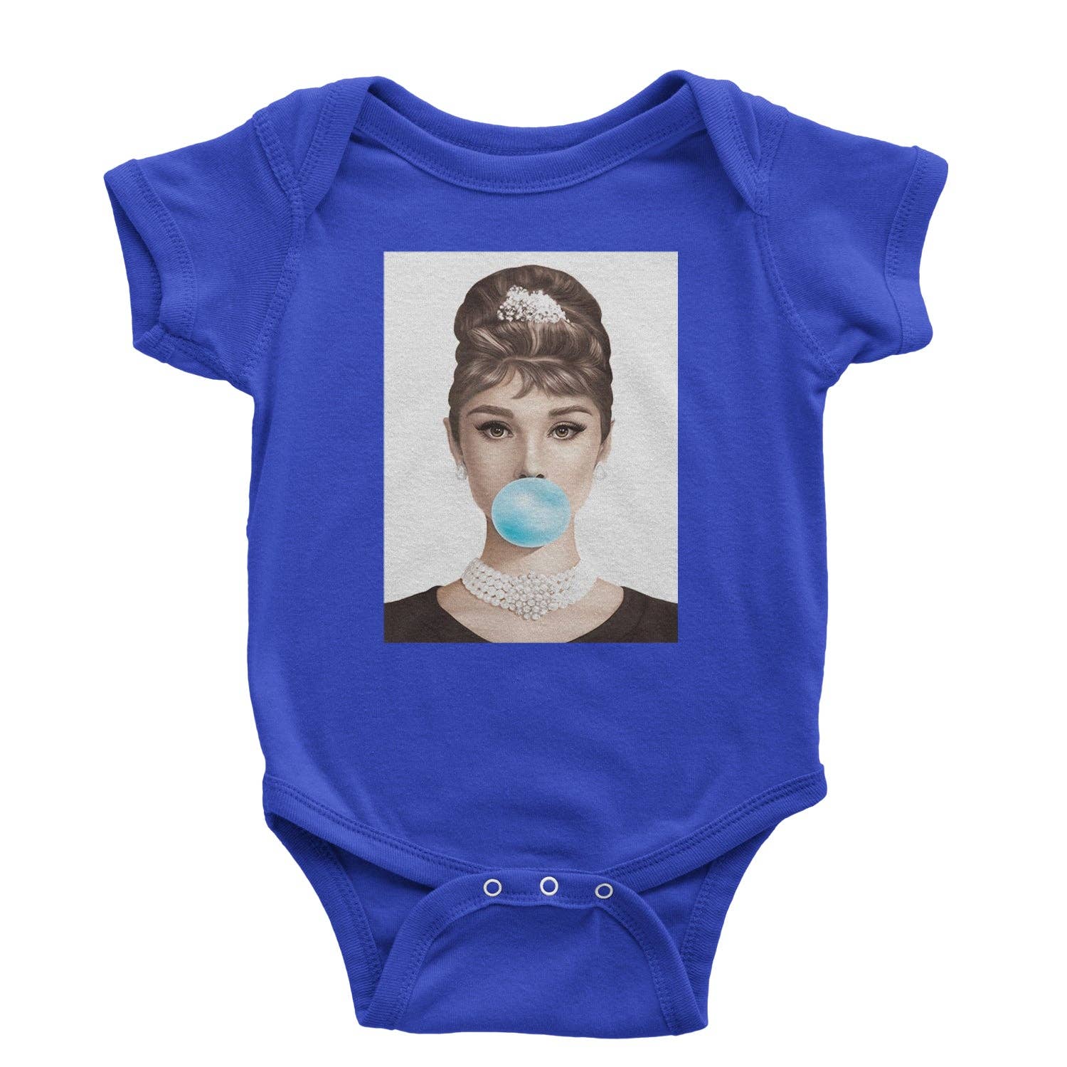 Expression Tees - Vente Body (sans pieds) – bébé - Barboteuse une pièce et t-shirt pour tout-petit Audrey Hepburn Chewing Bubble Gum American Icone8