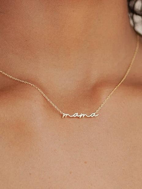 18K ROESTVRIJ STAAL VLEKWERENDE MAMA KETTING | 40NK9479 voor wholesale door JOSSLYN by wall to wall