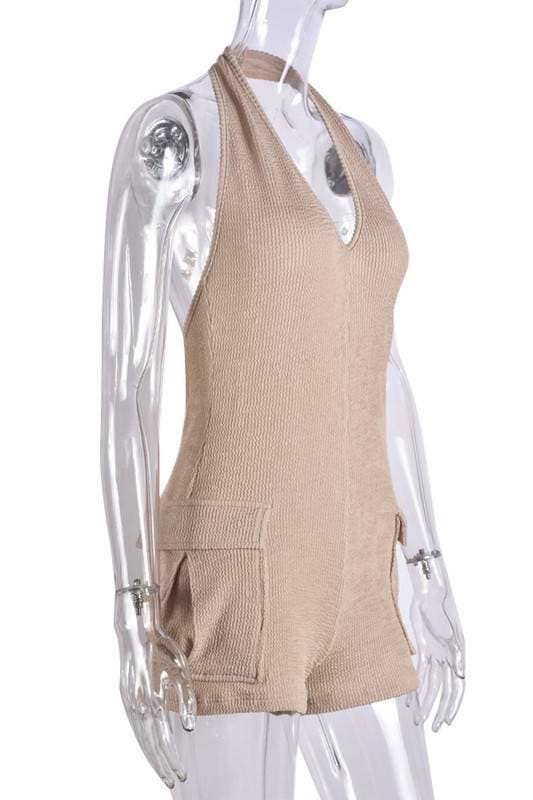 KHKAI sleeveless halter rompers for wholesale on Faire1