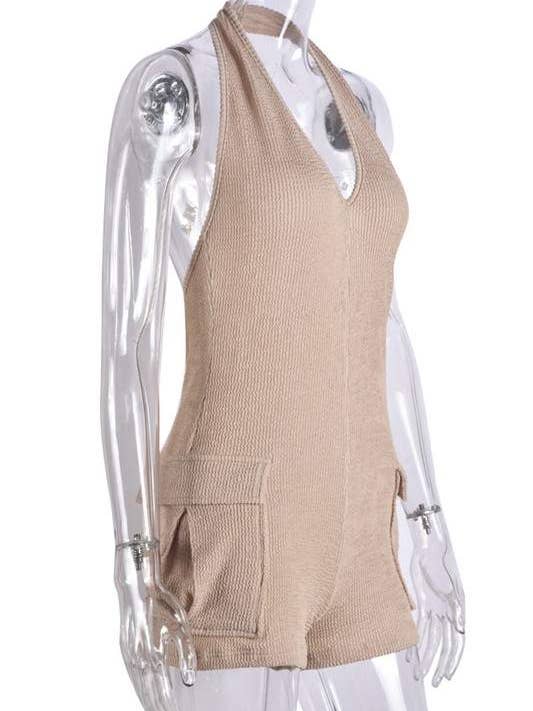 KHKAI sleeveless halter rompers for wholesale on Faire1