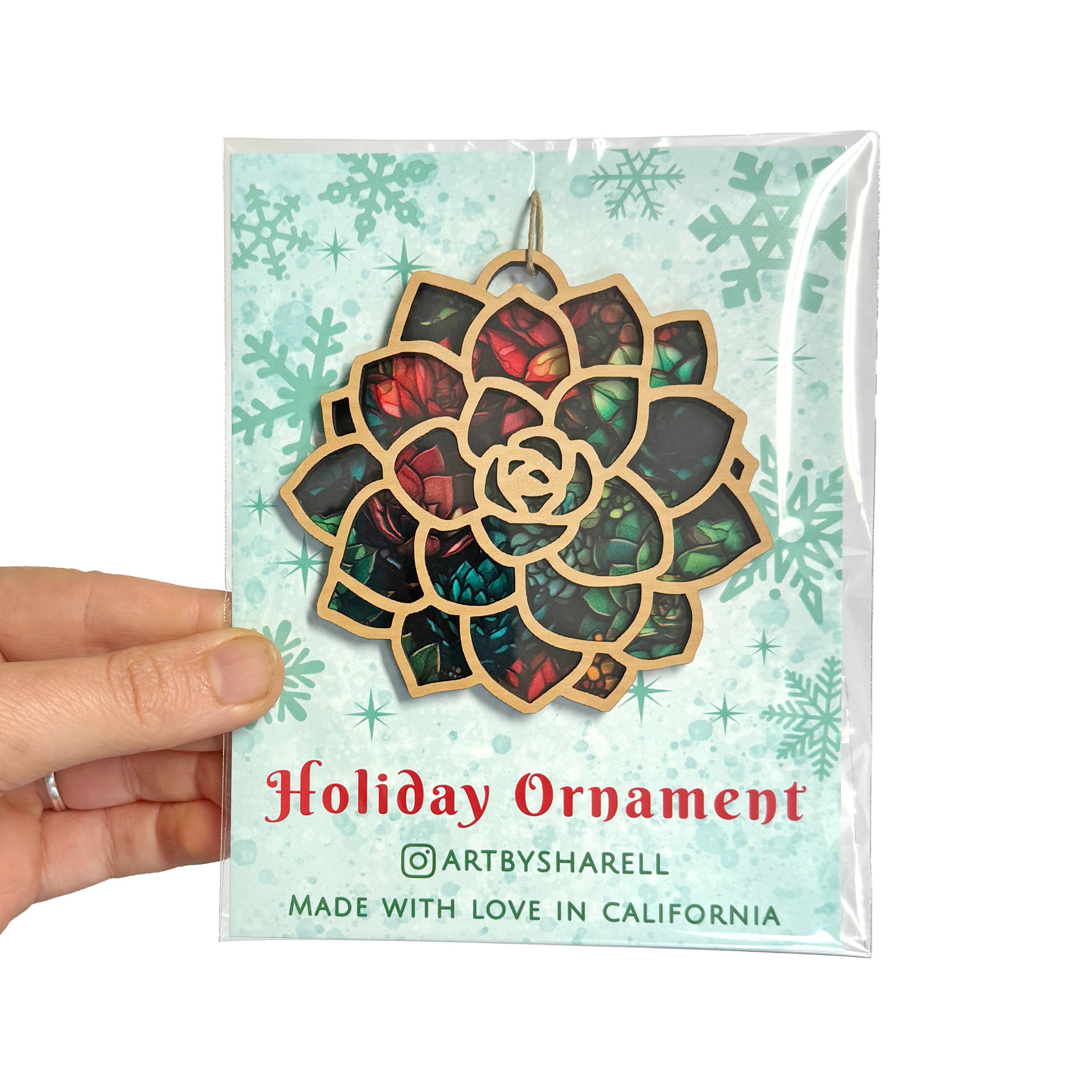 Art by Sharell - Wholesale Ornament - Succulent Ornament, Garden Lover Ornament 1